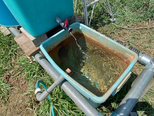 奈良県S様より　強い金気のカナケ水を自作の濾過器でクリアな水に
